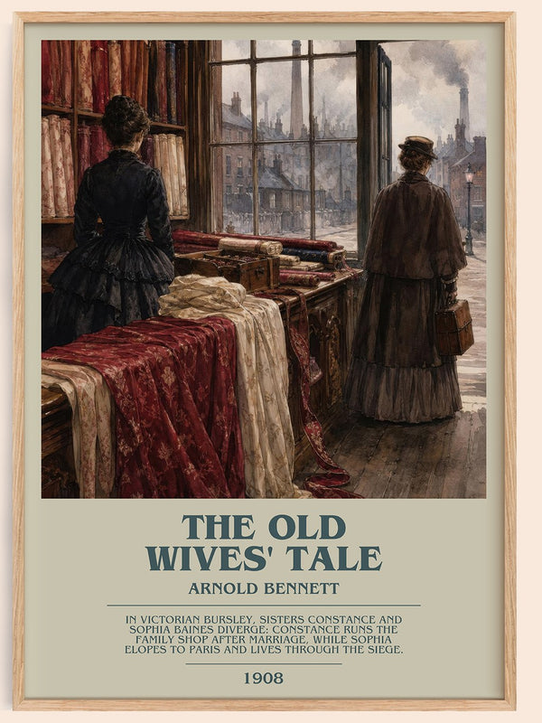 The Old Wives' Tale bookish book poster by Arnold Bennett – framed literary art print