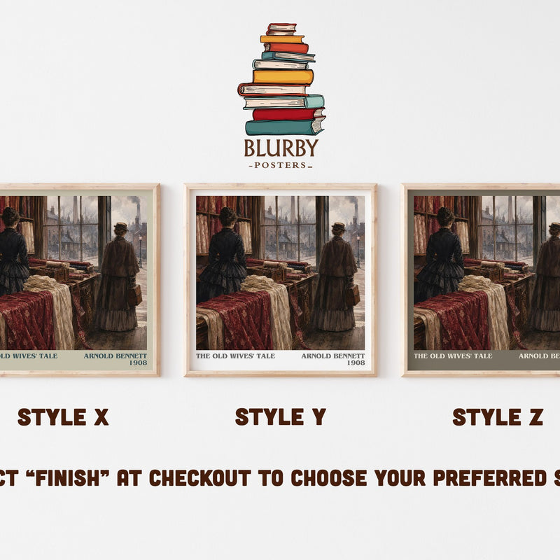 The Old Wives' Tale literary print in frame leaning in hallway – literary fiction wall art