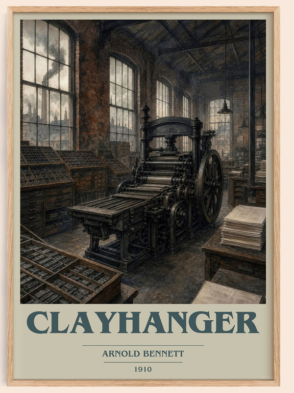 Clayhanger book cover book poster by Arnold Bennett – framed literary art print