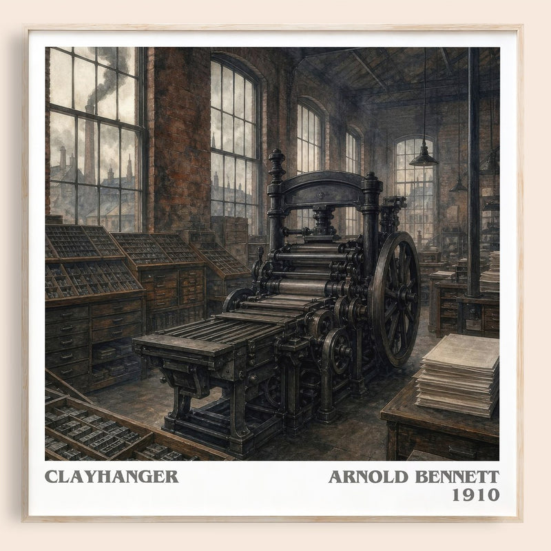 Clayhanger literary book poster by Arnold Bennett – framed literary art print