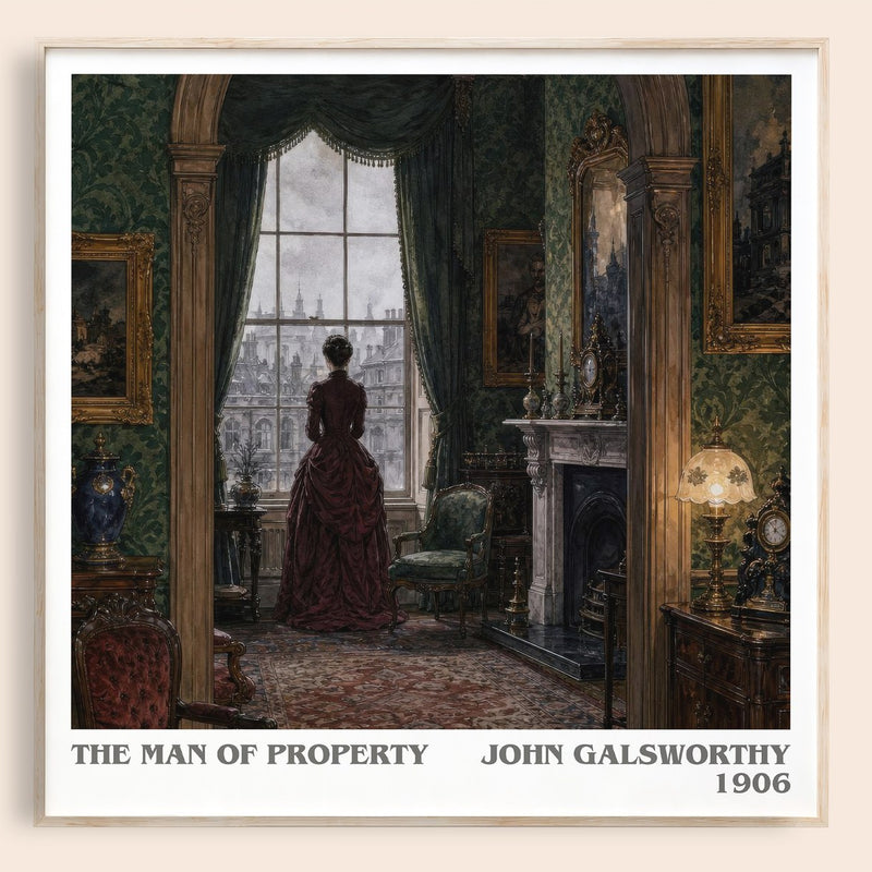 The Man of Property literary book poster by John Galsworthy – framed literary art print