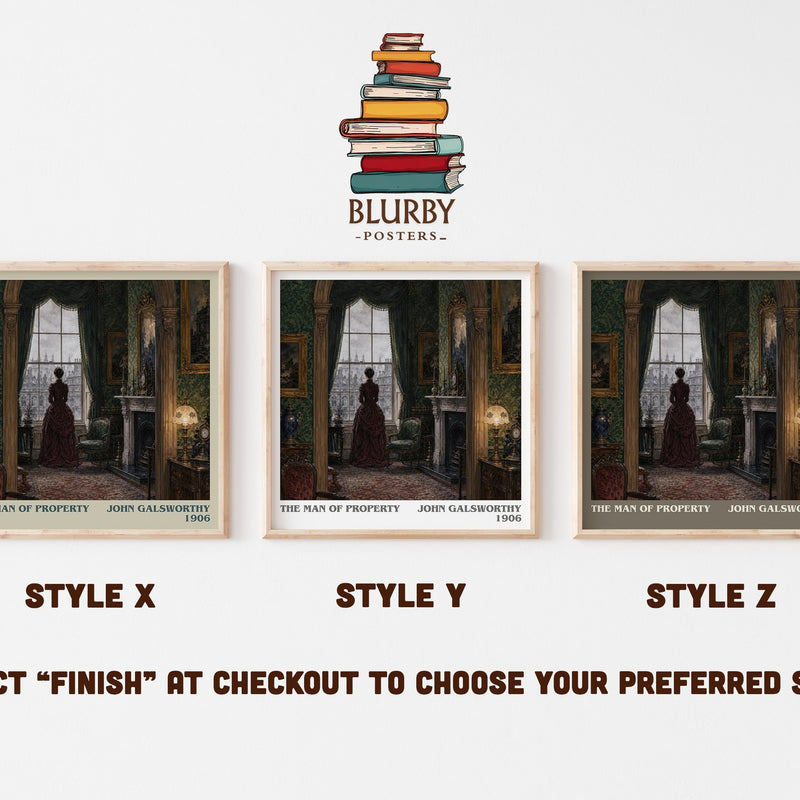 The Man of Property literary print in frame leaning in hallway – classic literature wall art