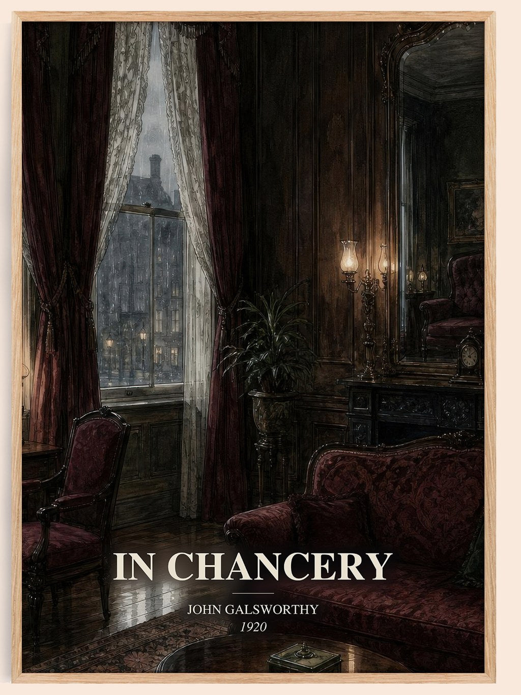 In Chancery watercolour book poster by John Galsworthy – framed literary art print