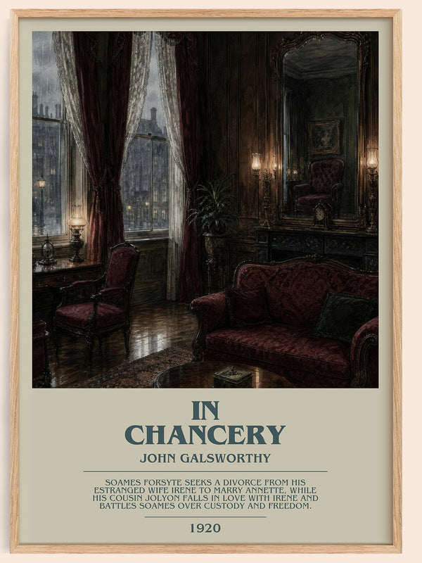 In Chancery bookish book poster by John Galsworthy – framed literary art print