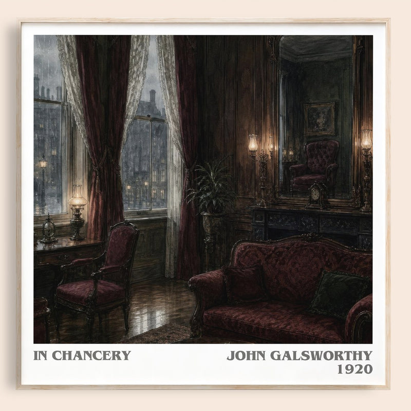 In Chancery literary book poster by John Galsworthy – framed literary art print