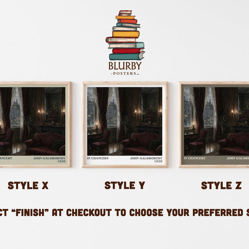 In Chancery literary print in frame leaning in hallway – literary fiction wall art