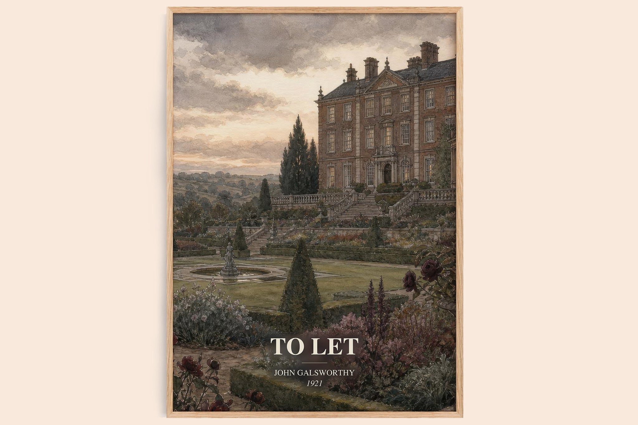 To Let Book Watercolour Illustration by John Galsworthy