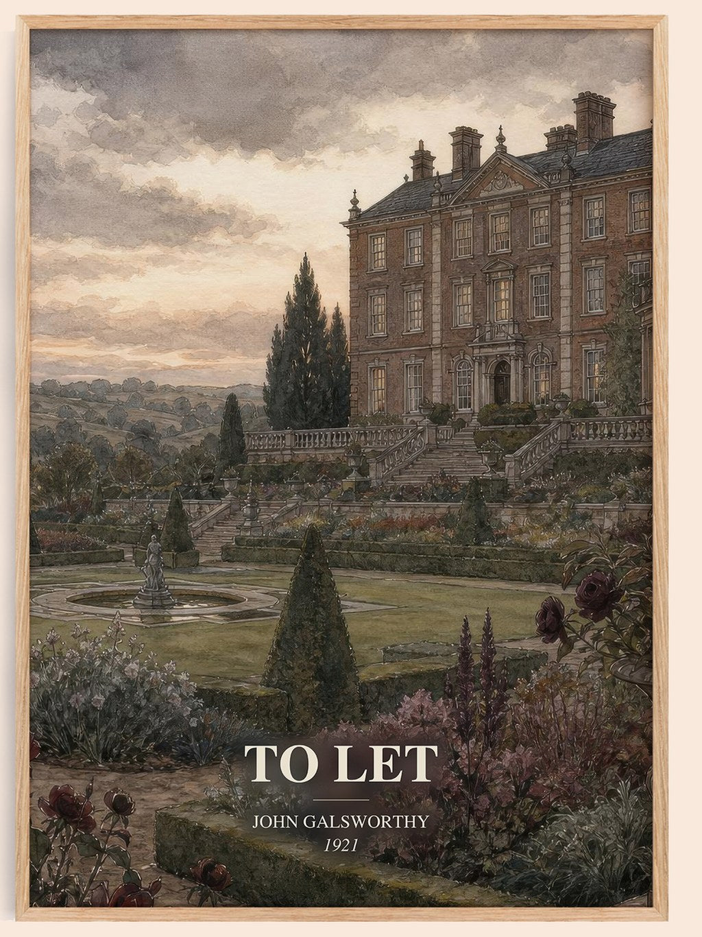 To Let watercolour book poster by John Galsworthy – framed literary art print