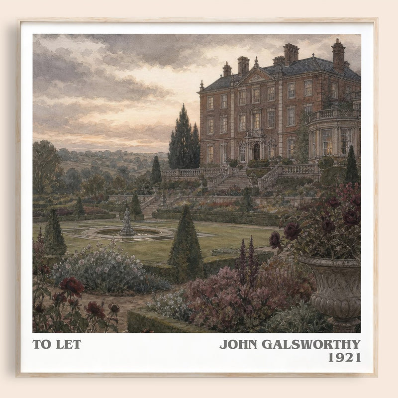 To Let literary book poster by John Galsworthy – framed literary art print
