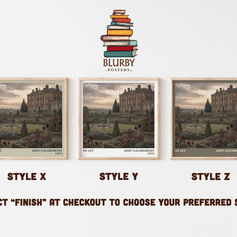 To Let literary print in frame leaning in hallway – classic literature wall art