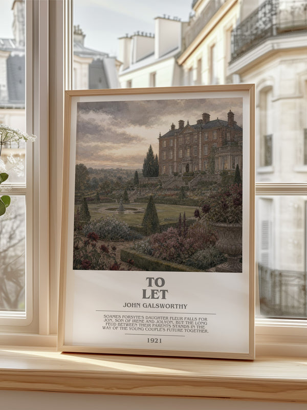 To Let bookish poster colour and style options – John Galsworthy book art