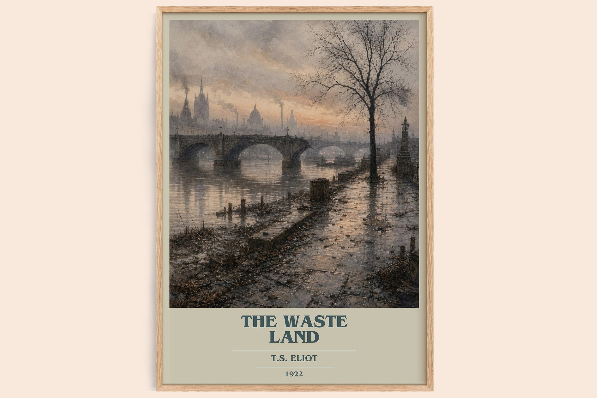 The Waste Land Book Cover Poster by T.S. Eliot