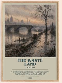The Waste Land bookish book poster by T.S. Eliot – framed literary art print