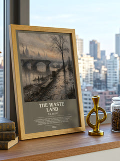 The Waste Land bookish print framed by window – literary home decor
