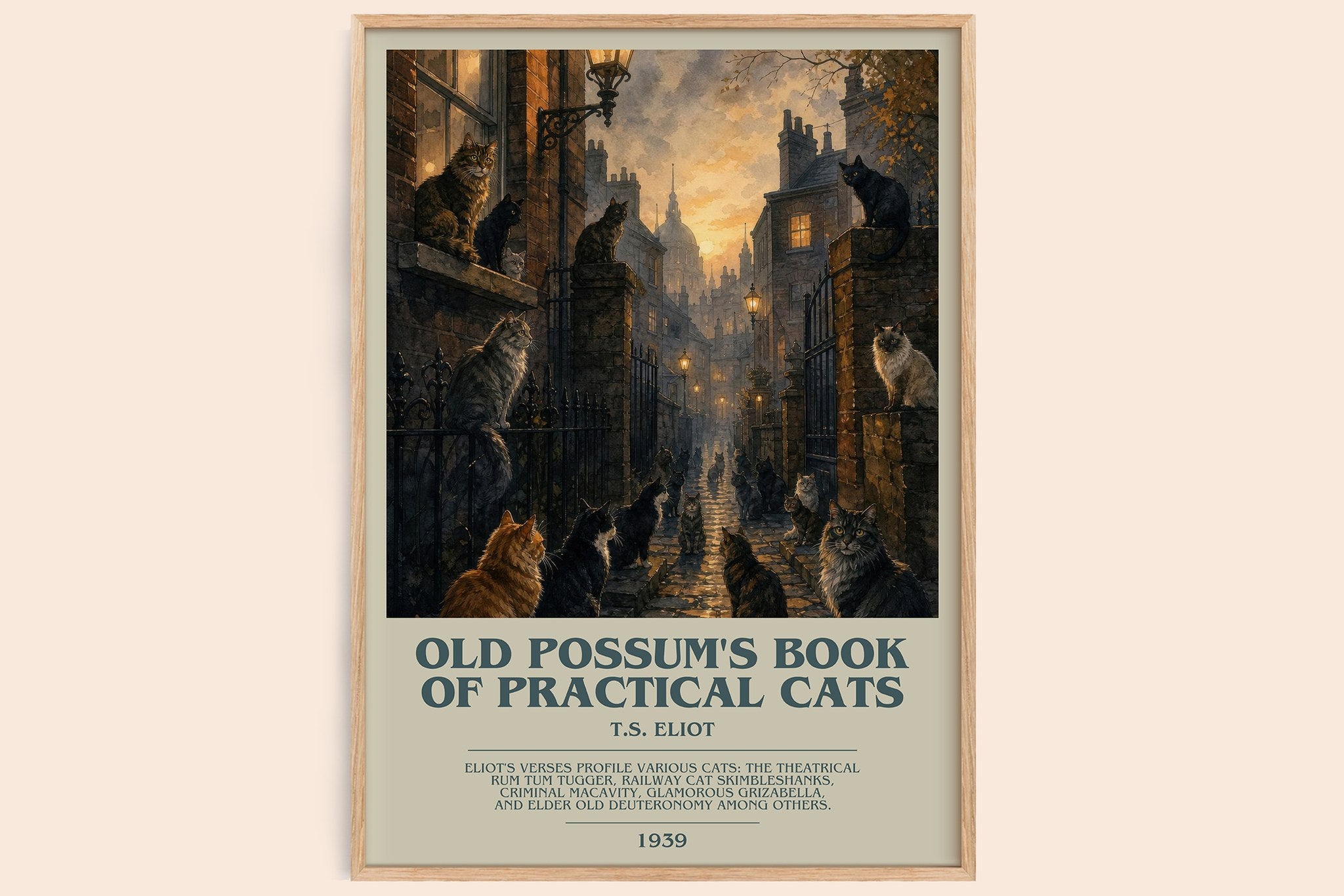Old Possum's Book of Practical Cats Bookish Wall Art by T.S. Eliot