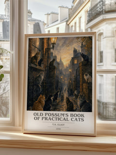 Old Possum's Book of Practical Cats book cover poster colour and style options – T.S. Eliot book art