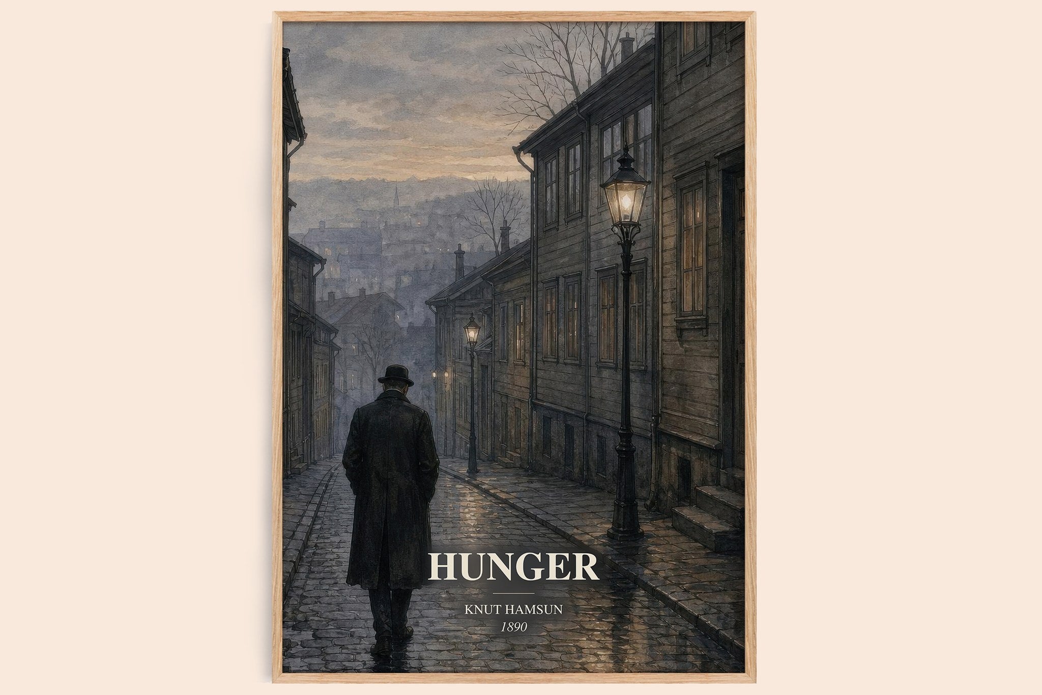 Hunger Book Watercolour Illustration by Knut Hamsun