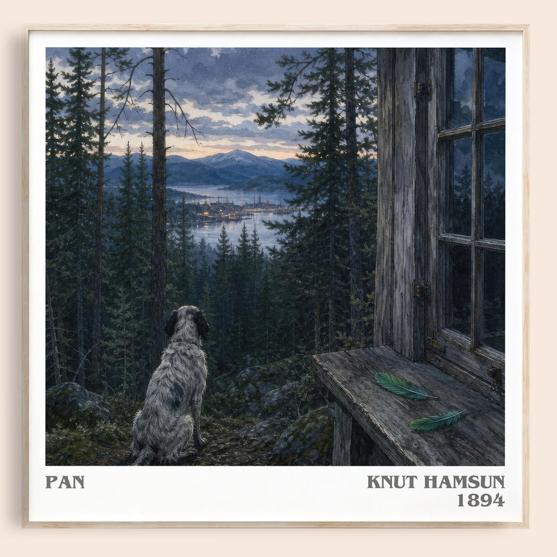 Pan literary book poster by Knut Hamsun – framed literary art print