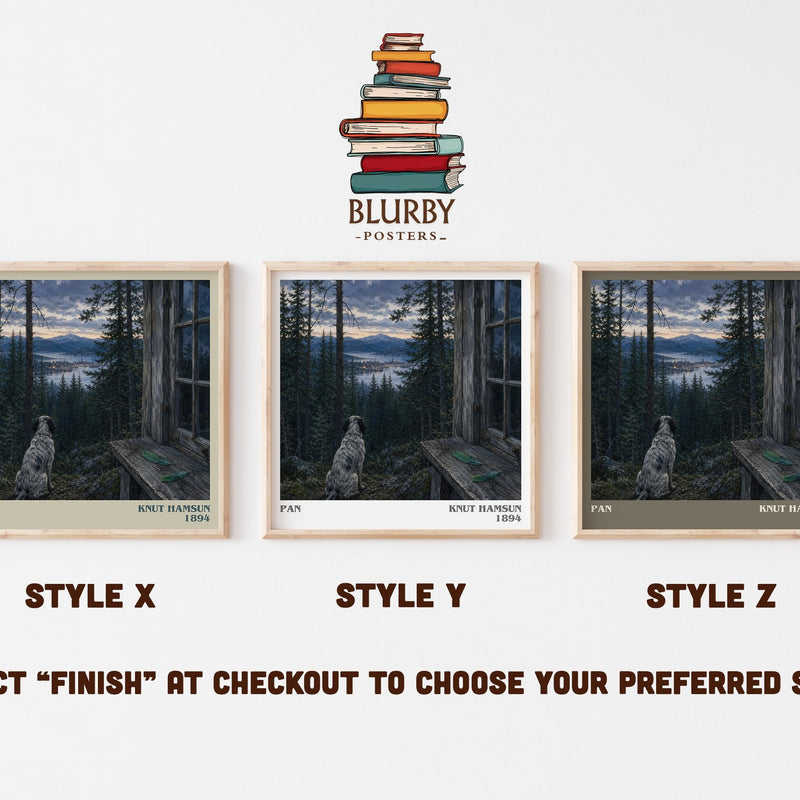 Pan literary print in frame leaning in hallway – literary fiction wall art