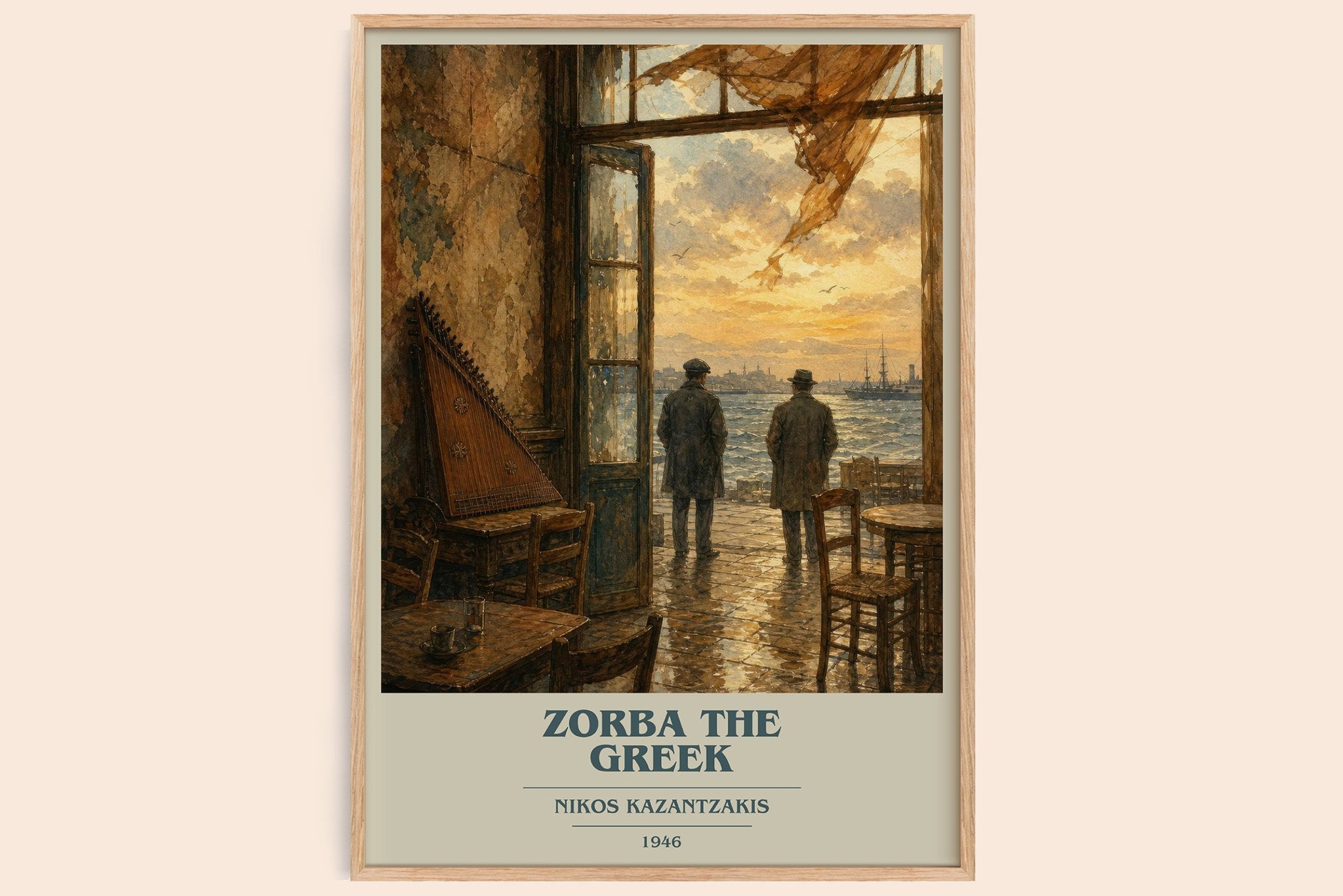 Zorba the Greek Book Cover Poster by Nikos Kazantzakis