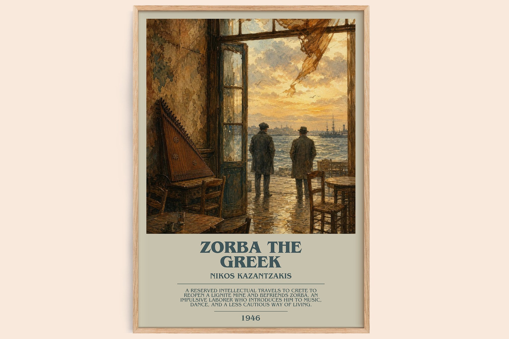 Zorba the Greek Bookish Wall Art by Nikos Kazantzakis