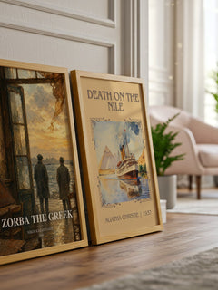 Zorba the Greek watercolour print framed by window – literary home decor