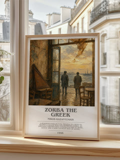 Zorba the Greek bookish poster colour and style options – Nikos Kazantzakis book art