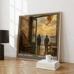 Zorba the Greek literary print framed by window – literary home decor