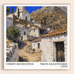 Christ Recrucified literary book poster by Nikos Kazantzakis – framed literary art print