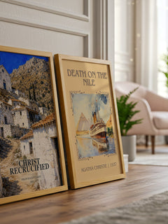 Christ Recrucified watercolour print framed by window – literary home decor