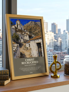 Christ Recrucified bookish print framed by window – literary home decor