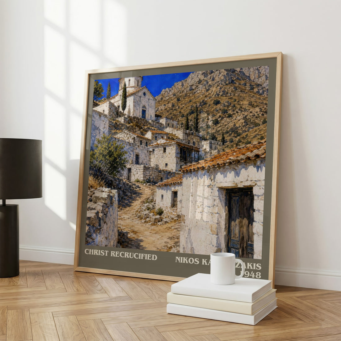 Christ Recrucified literary print framed by window – literary home decor