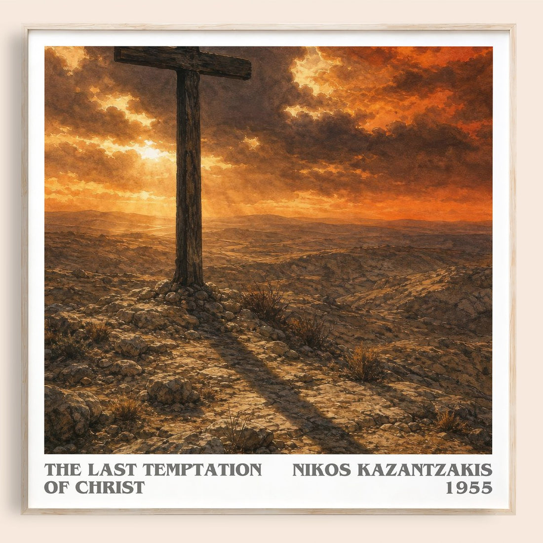 The Last Temptation of Christ literary book poster by Nikos Kazantzakis – framed literary art print