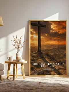 The Last Temptation of Christ watercolour print in frame leaning in hallway – philosophy wall art