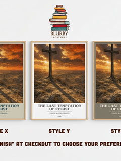 The Last Temptation of Christ book cover print in frame leaning in hallway – philosophy wall art