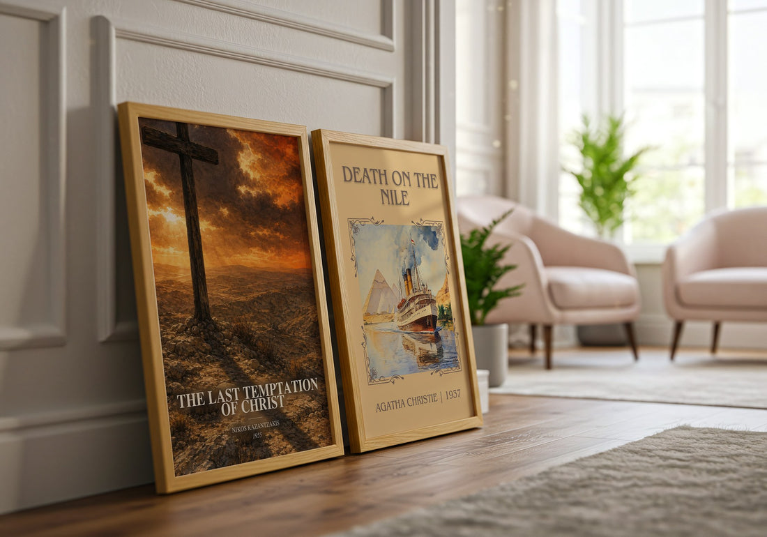 The Last Temptation of Christ watercolour print framed by window – literary home decor