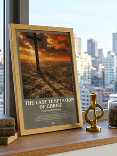 The Last Temptation of Christ bookish print framed by window – literary home decor