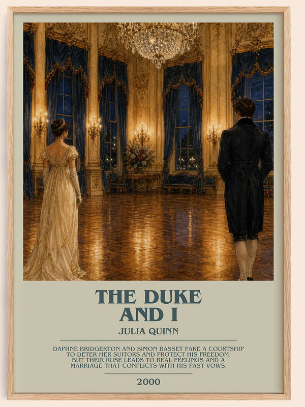 The Duke and I bookish book poster by Julia Quinn – framed literary art print