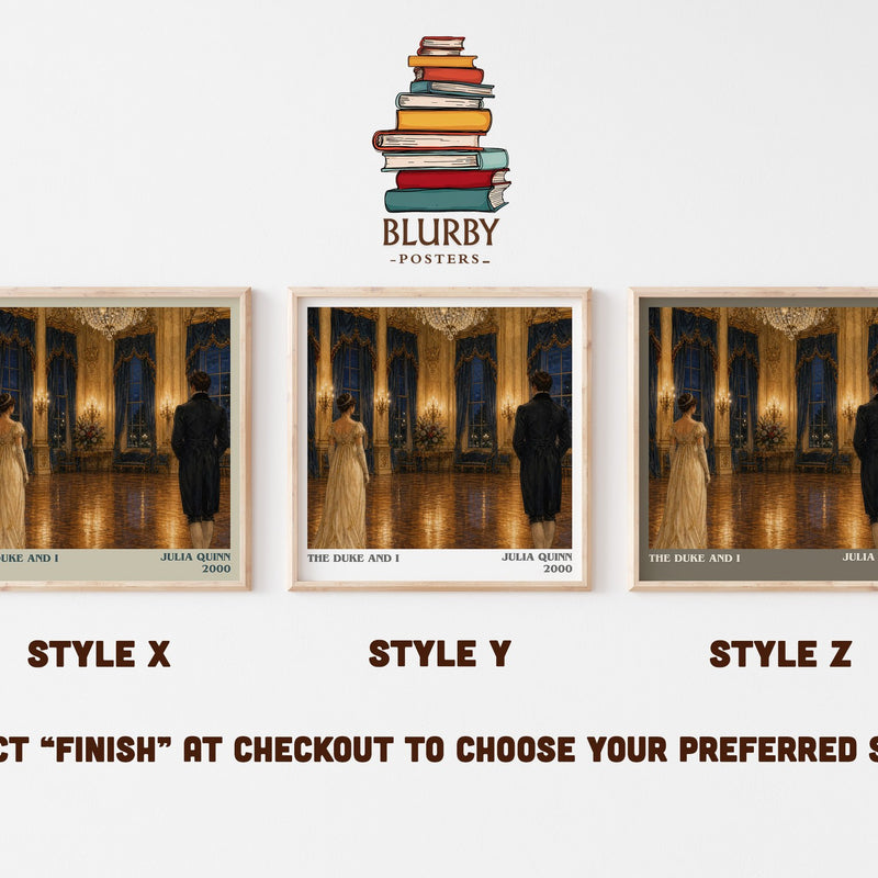 The Duke and I literary print in frame leaning in hallway – romance wall art