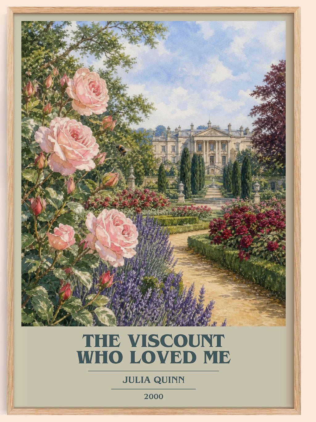 The Viscount Who Loved Me book cover book poster by Julia Quinn – framed literary art print