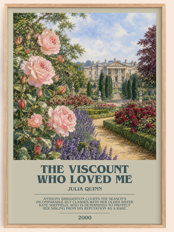 The Viscount Who Loved Me bookish book poster by Julia Quinn – framed literary art print