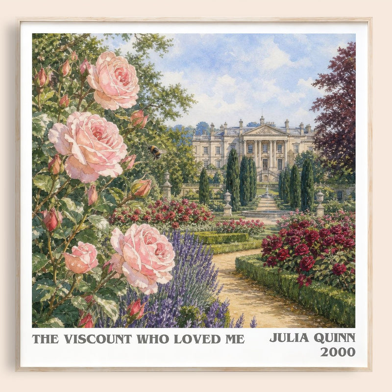 The Viscount Who Loved Me literary book poster by Julia Quinn – framed literary art print