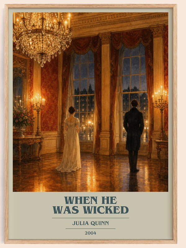 When He Was Wicked book cover book poster by Julia Quinn – framed literary art print