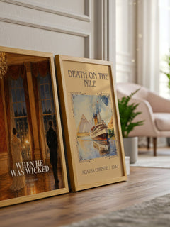 When He Was Wicked watercolour print framed by window – literary home decor