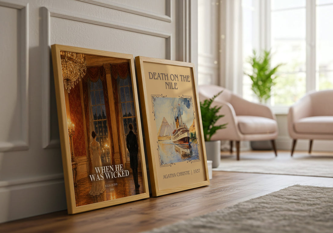 When He Was Wicked watercolour print framed by window – literary home decor