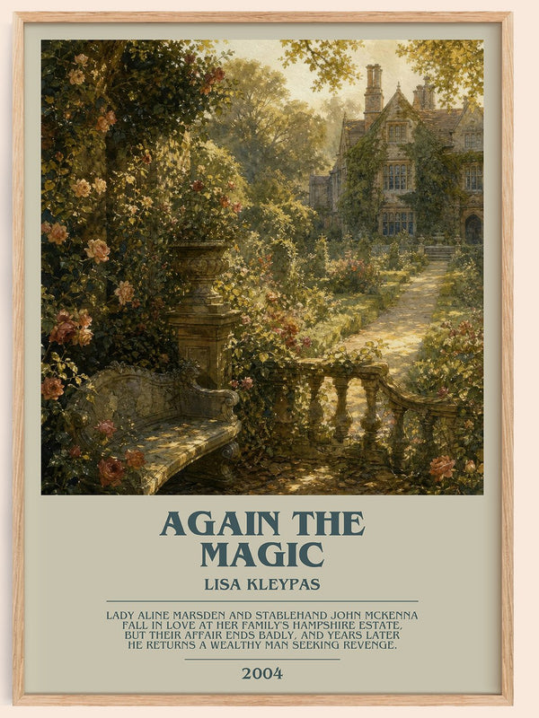 Again the Magic bookish book poster by Lisa Kleypas – framed literary art print