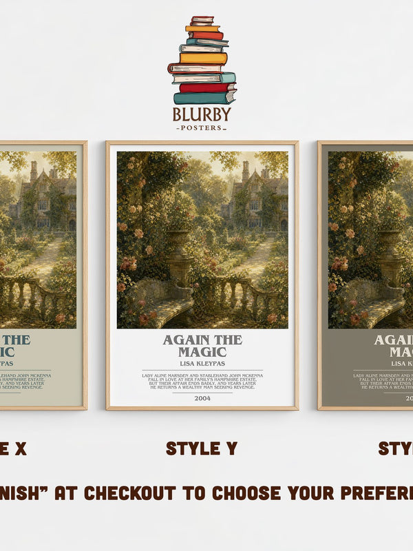 Again the Magic bookish print in frame leaning in hallway – romance wall art