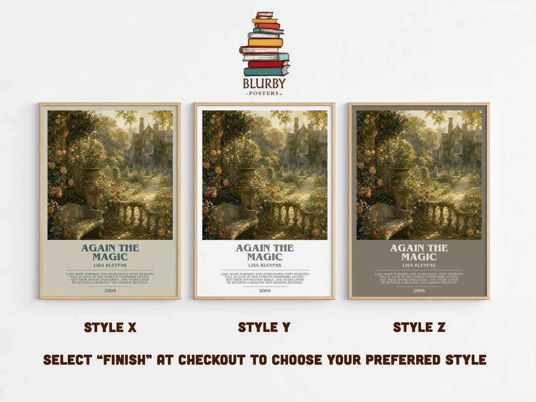 Again the Magic bookish print in frame leaning in hallway – romance wall art (mockup)