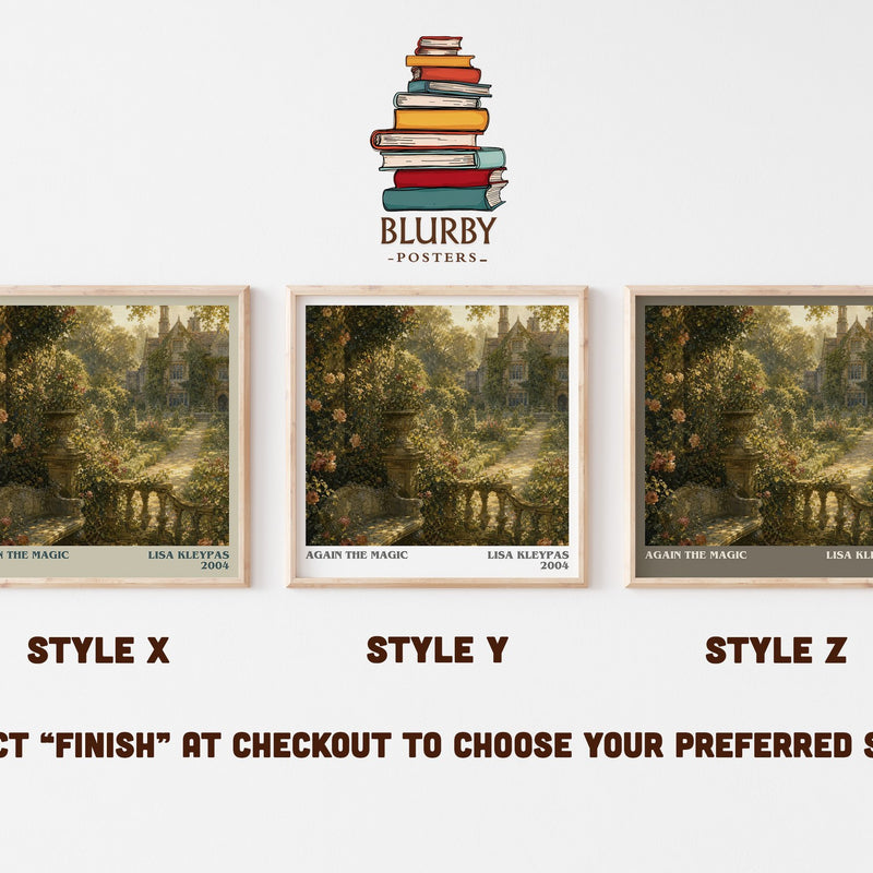 Again the Magic literary print in frame leaning in hallway – romance wall art