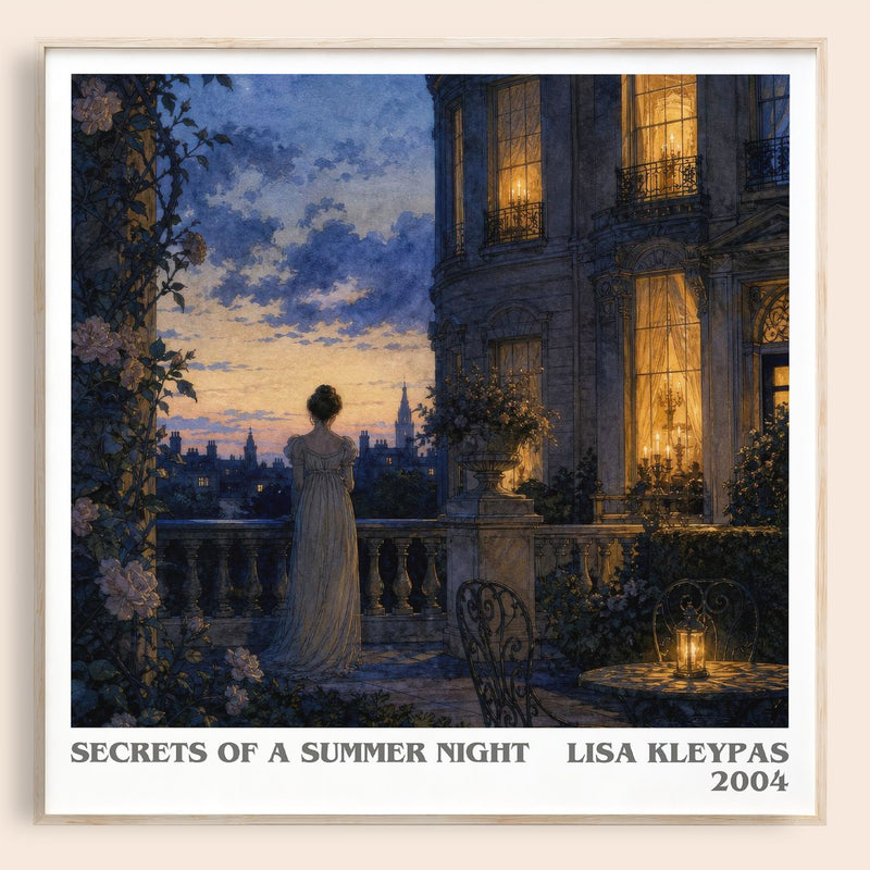 Secrets of a Summer Night literary book poster by Lisa Kleypas – framed literary art print